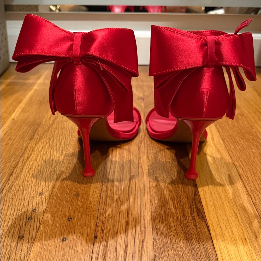 Zara Vibrant Red Bow Heels